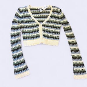 RSQ crochet cropped knit cardigan. Womens XS.